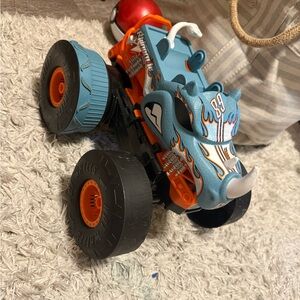 Rugged Monster Truck Toy with Blue and Orange Accents